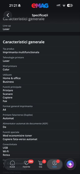 Imprimanta multifunctional Canon I sensys MF657 CDW