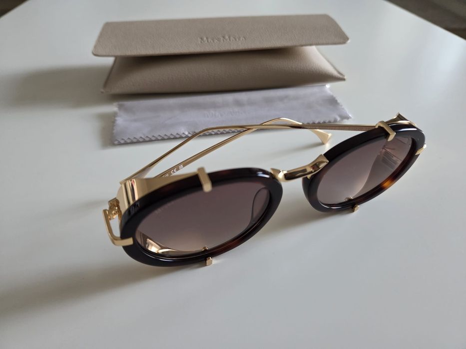 Ochelari de soare model Max Mara cu toc de piele inclus