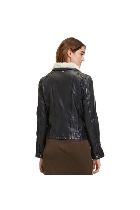 Geaca de Iarna din Piele Dama Mauritius Neagra GWJolanda