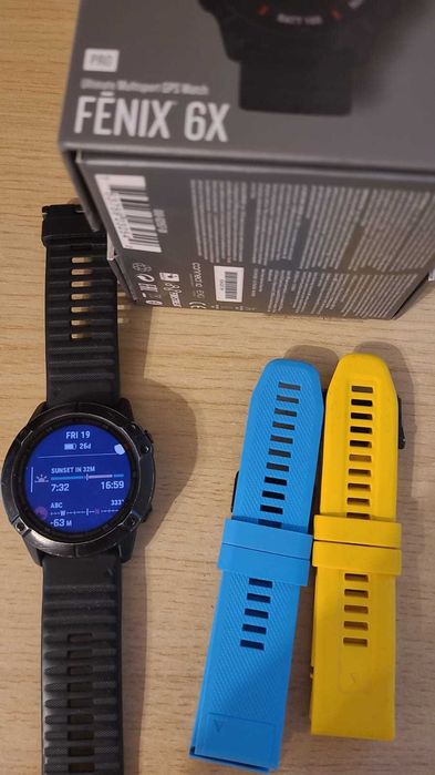 Garmin fēnix 6X - PRO, negru, curea neagră, ceas multisport