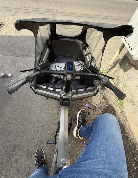 Lovens Explorer S50 cargo electrică Bosch – copii, plafon ploaie, stare foarte bună