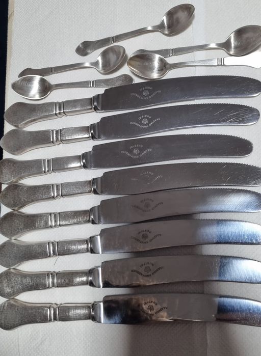 Set 8 cutite si 5 lingurite inox vintage