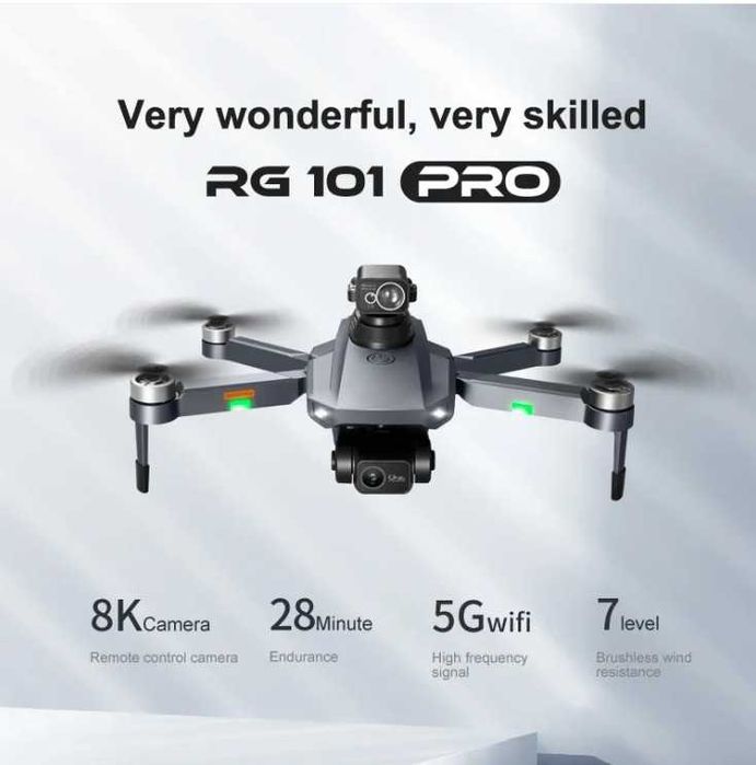 Drona RG101 PRO - Professional Control 3000Meters 8K Two Axis Mechanical Pan Tilt Camera Brushless Motor Laser Obstacle Avoidance GPS Drones