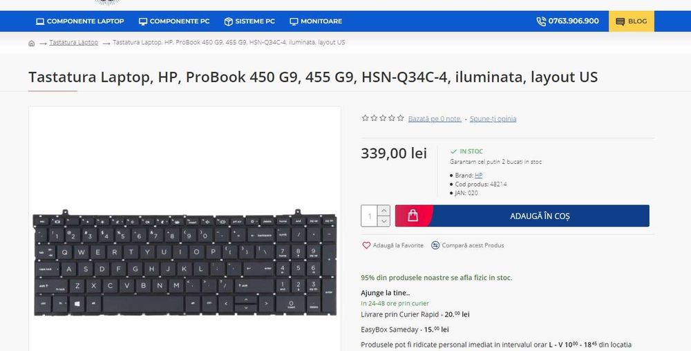 Vand tastatura pentru laptop HP