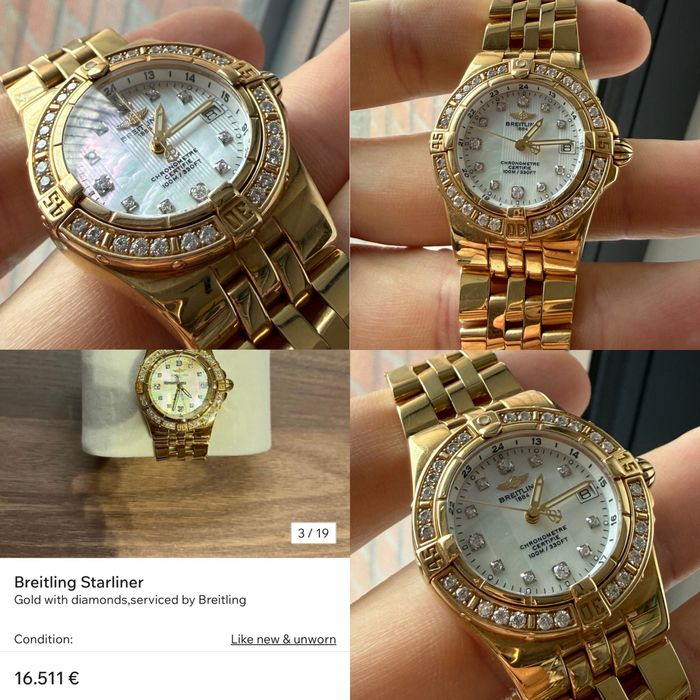 Breitling Starliner fulll GOLD 18k Diamonds