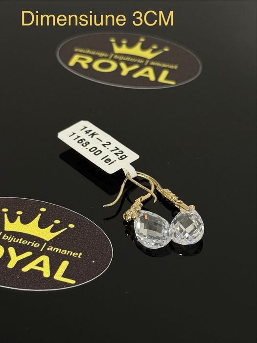 Bijuteria ROYAL : Cercei AUR 14K NOU / 2.72 GR