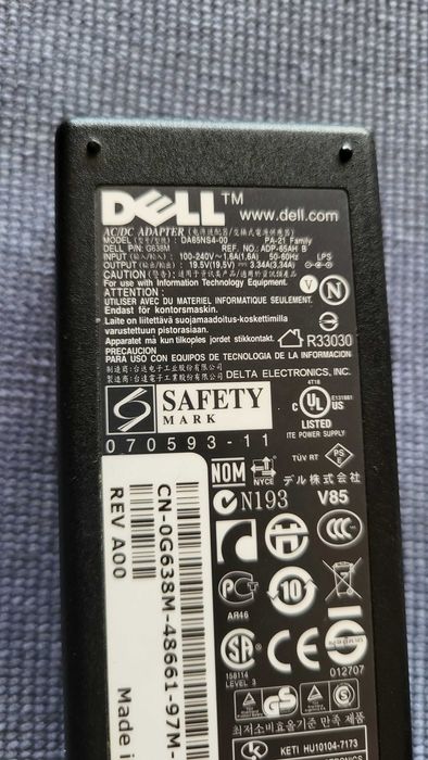 DELL Incarcator 19.5V-2.34A mod.DA65NS4-00 PA-21 fuctonal mufa subtire