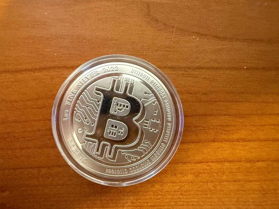 1 OZ СРЕБРО 2022 - BitCoin 2$ / Биткойн - о-ви Ниуе (NUIE) МОНЕТА