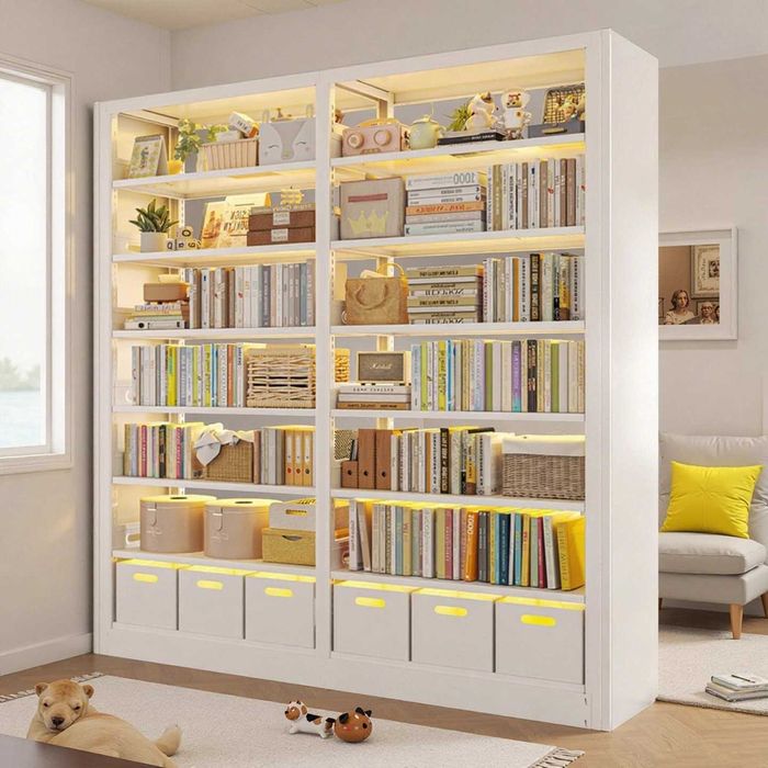 Книжный стеллаж для школы и для офиса\белый стеллаж для книг с полками