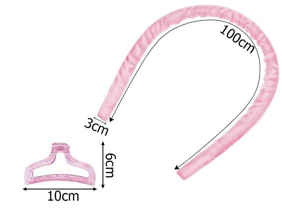 Дълъг сатенен ролер за къдрици с 2 броя скрънчита и с 1 бр. шнола
