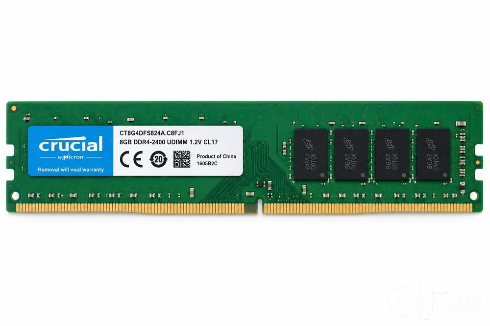 Operativ xotira ddr4 8gb 2400mhz crucial