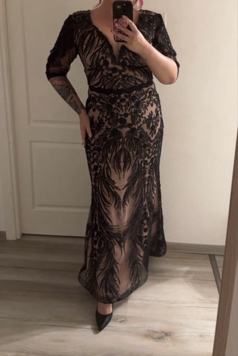 Rochie de seară Elegance mărimea 44 | Brodată cu mărgele și paiete | Gală, nuntă