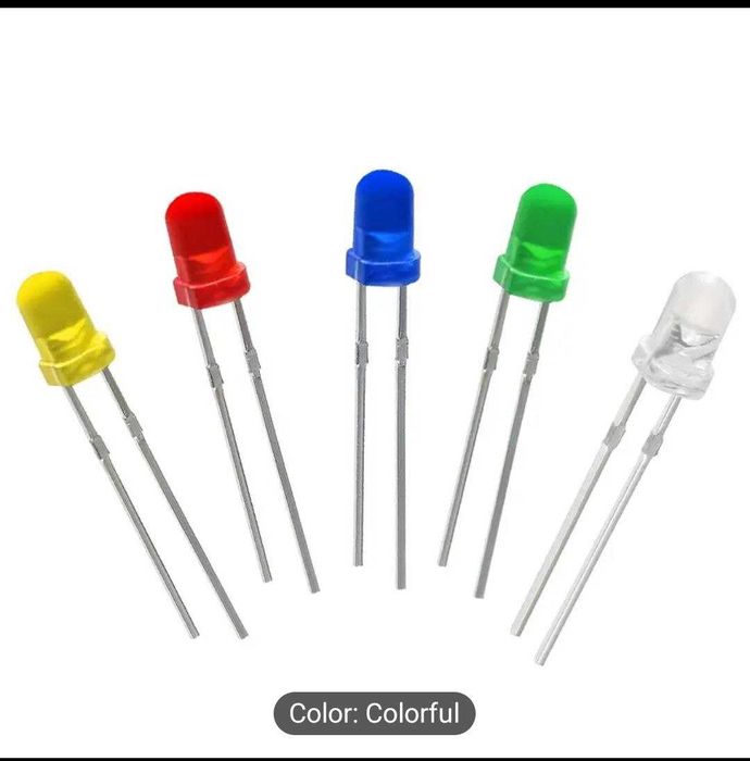 Светодиоды LED разных цветов 100 штук. LED lampa har xil ranglarda