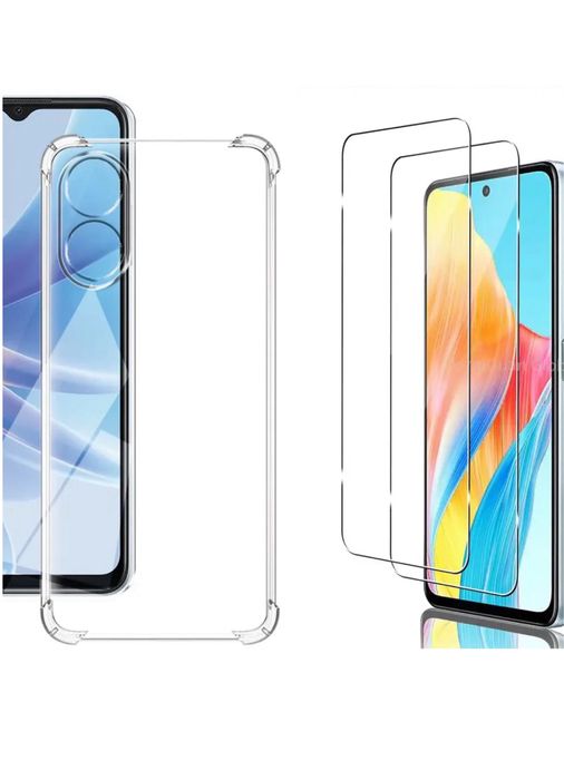 Oppo A58/A98/A18/A38/A78/A79/A60 Husa Anti Soc Clear+ Folie Sticla 10D
