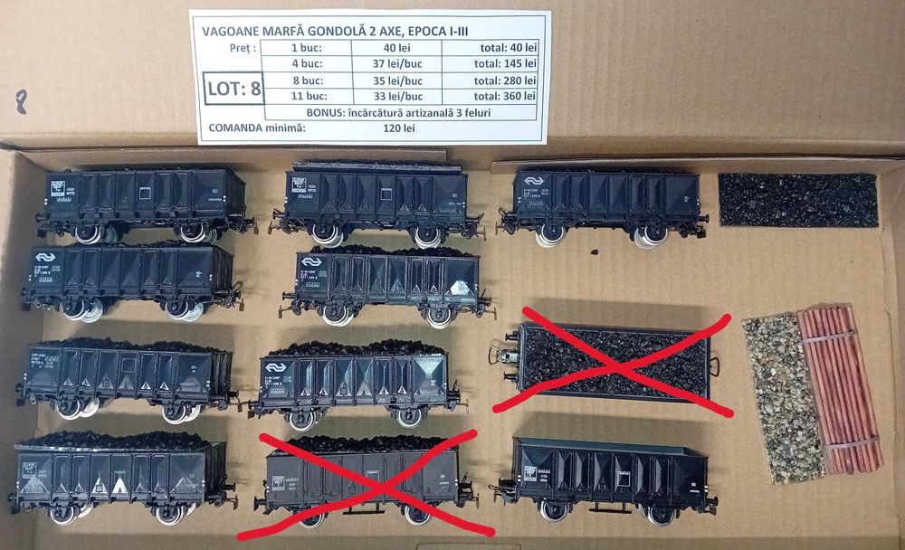 VÂND Vagoane diferite mărci, scara HO