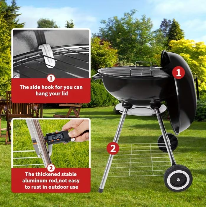 Мобилна Скара на Въглища с Колела – Лесно, Бързо, Вкусно!