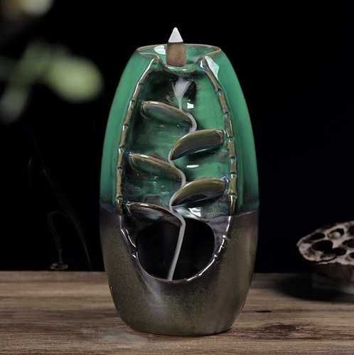 Vas Aromaterapie, Verde/Grafit, 10x20x12cm, Set 55 Conuri Arome