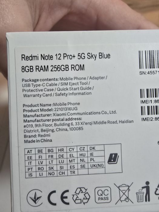 Redmi Note 12 pro+ 5G, 265Gb.