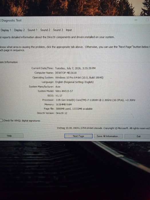 Laptop Gaming Acer Nitro