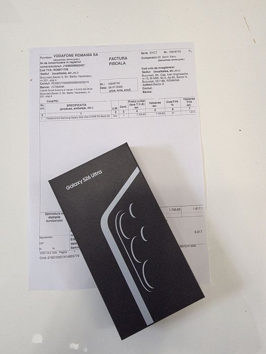 Samsung s26 Ultra 5G Black 512Gb NOU Sigilat Factură 2 ANI GARANȚIE