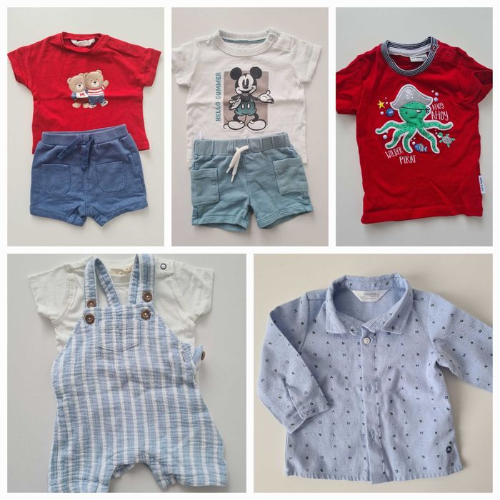 Бебешки комплекти - тениска с къси панталонки, риза Mayoral, C&A