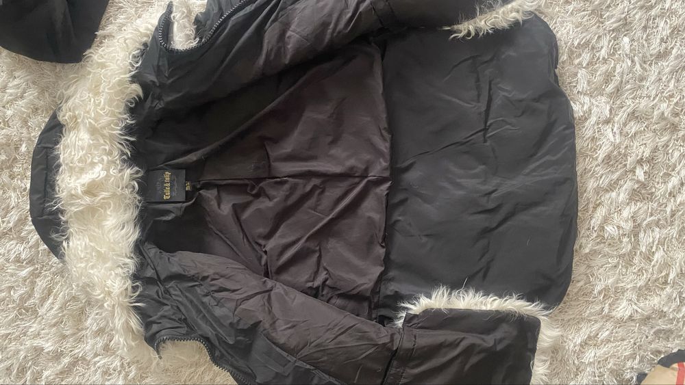 Куртка пуховик с мехом козы