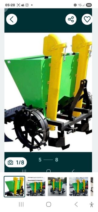 Mașină de plantat semănat cartofi cu două rânduri pentru tractor trans