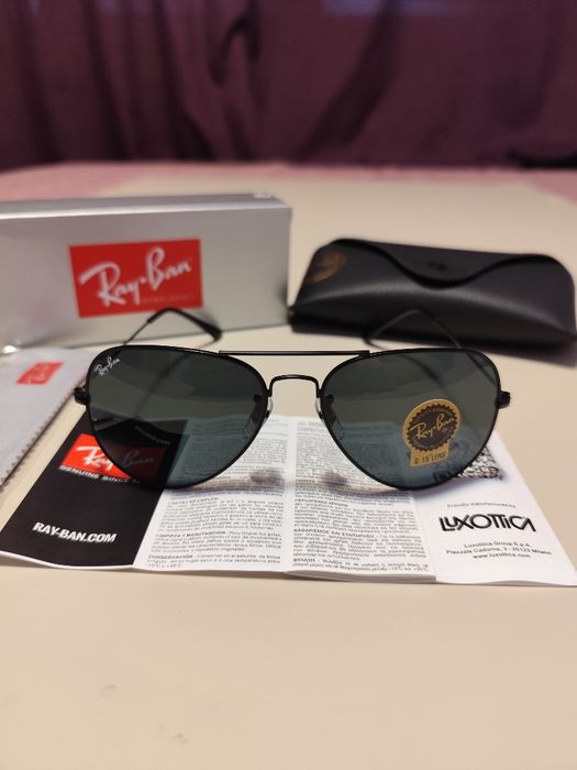 Ochelari de soare Ray-Ban RB3026  Aviator Large Black - lentile de sticlă G15