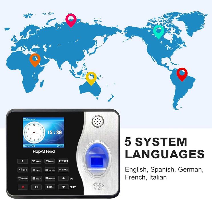 HapAttend Самостоятелна машина за присъствие, с 5 RFID карти, Н3