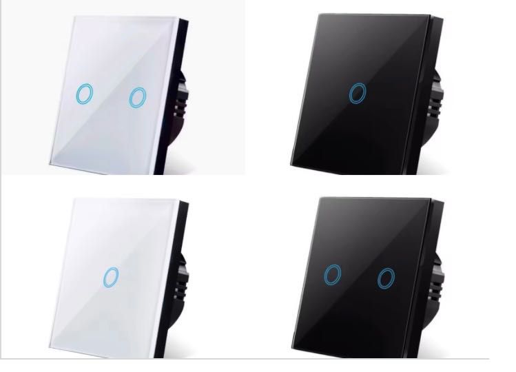 Стъклен ключ за осветление с тъч управление и подсветка – черен и бял