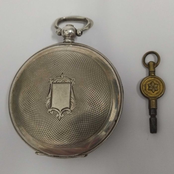 Османски/ турски джобен часовник, сребро, порцеланов циферблат, перфектен, рядък