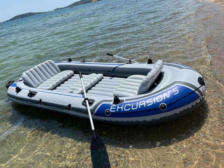 Надуваема лодка Intex Excursion 5 за рафтинг, разходка и риболов