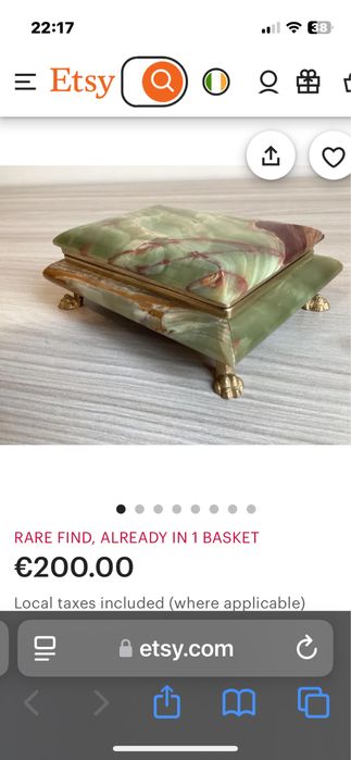 Кутия поставка за бижута бижутерка изключителна ръчна изработка 50 г.