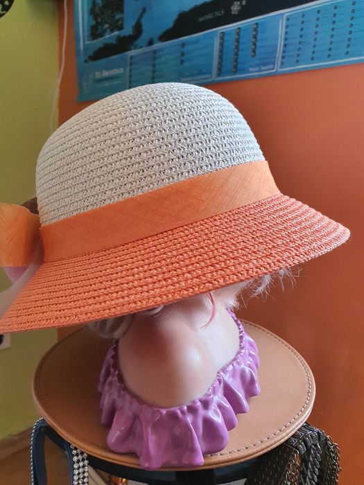 Palarie eleganta de vara din paie cu flori pentru copii