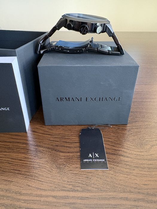 ARMANI EXCHANGE  Часовник от неръждаема стомана с хронограф, Черен