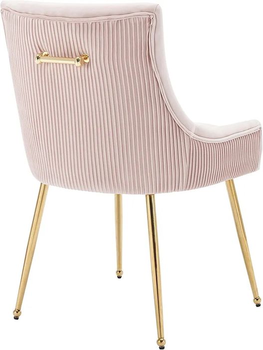 NOU Scaun set 2x bucati,  roz, picioare aurii, salon