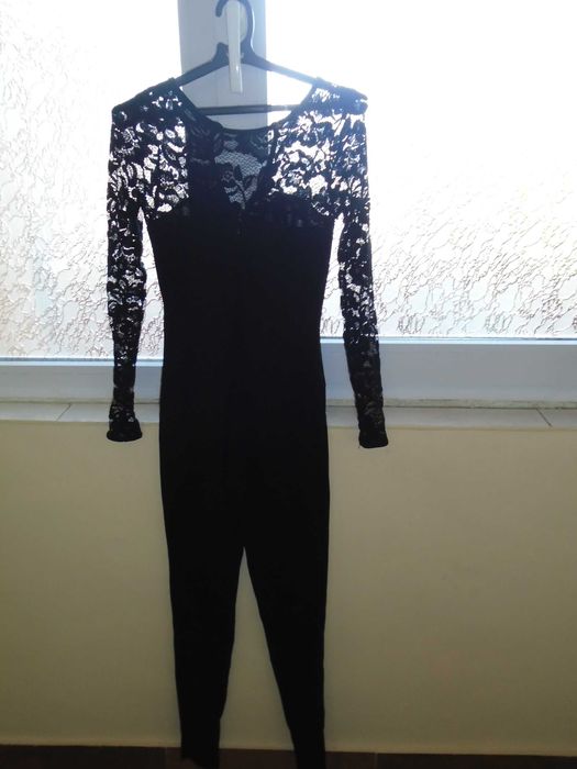 Salopeta neagra femei escape star jeans