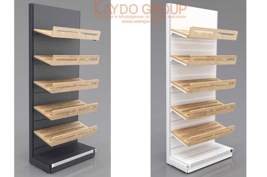 Стелаж за плод  зеленчук, метал, MDF рафтове и LED , нов, наличен