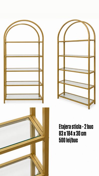 Etajera cu sticla