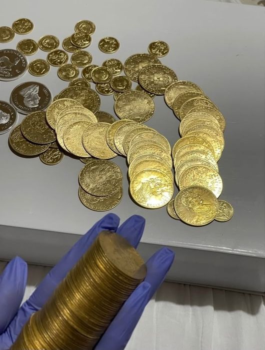 Vand monede placate cu aur de 24k Frank Iosif 4 ducat 1915 1la1