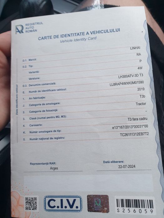 Linhai dragonfly 300 4x4 2019 R.A.R efectuat