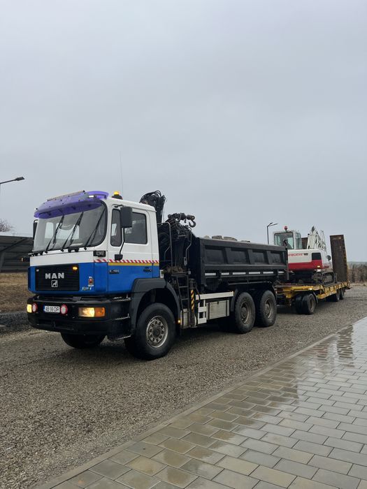 Man 6x6 bascula cu macara
