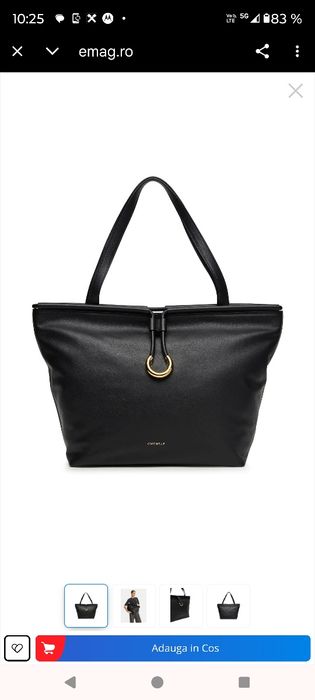 Geanta Cocinelle NOUA mare piele naturala neagra