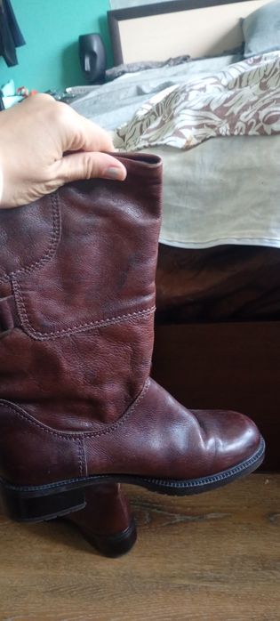 Страхотен модел  ватирани боти,естествена кожа италиански ботуши