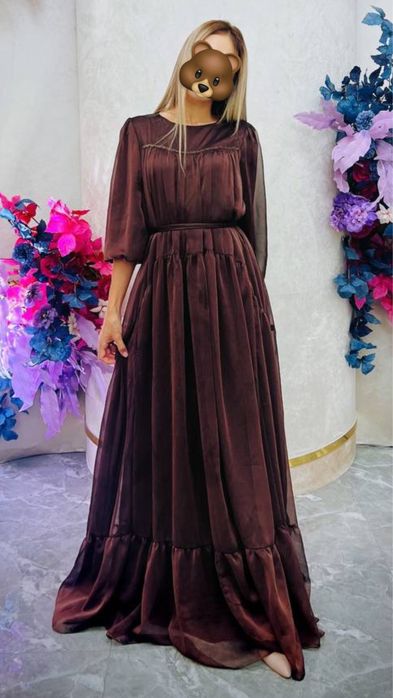Коричневый платье в пол