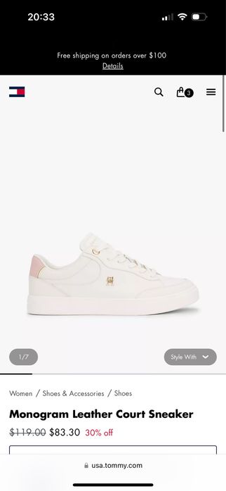 Белые кеды tommy hilfiger томми хилфигер