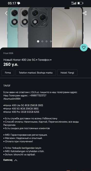 Honor 400 pro idyal