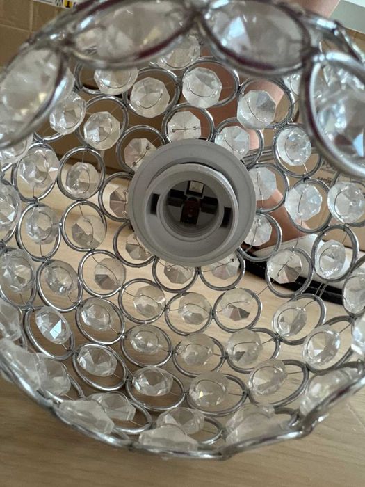 Vand Lustra cromata 4 becuri E27, globuri decorative tip cristal