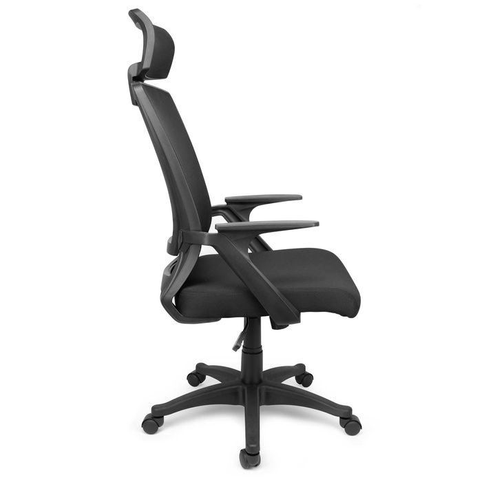 Scaun de Birou, Dr.Home Pixy XL, Suport Lombar, Tetiera, Mesh - Negru