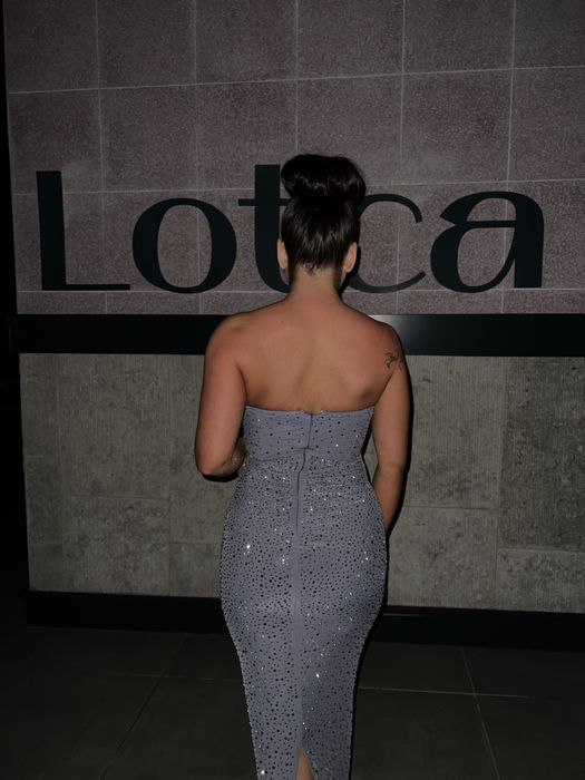 Rochie pietre stralucitoare elastica lunga ocazie